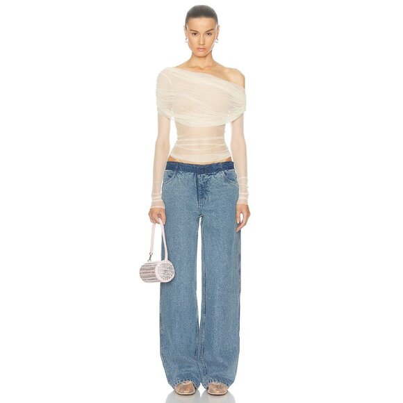 Christopher Esber Veiled Top Butter Cream Off Shoulder - Picture 5 of 5